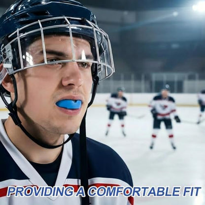BBTO 6 Pack Kids Youth Mouth Guard for Football Sports, Boys Girls Mouthguard with Case, Soft Mouth Guard for Hockey Boxing Basketball, Ages 4+ - color: Rose Pink，lake Blue