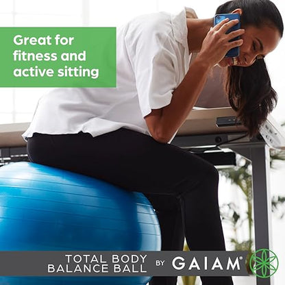 Gaiam Balance Ball Kit, Anti-Burst Stability Ball with Pump - color: Green