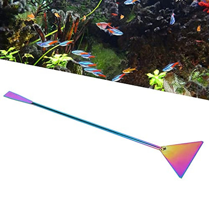 GLOGLOW Long Sand Spatula, Stainless Steel Plant Tool, Substrate Smoothing 32cm Long for Aquarium Maintenance and Gardening
