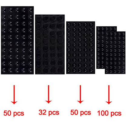 AUSTOR Rubber Feet Adhesive Bumper Pads Self Stick Furniture Buffer Pads for Doors, Cabinets, Drawers (Black)