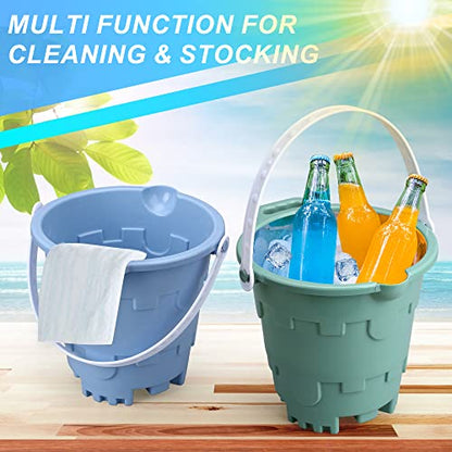 Jumbo Avocado Castle Model Beach Gear 7" Large Sand Buckets Pails Beach Water Pool Gardening Bath Toy Environmentally ABS Durable Thick Plastic Complete Gift Set Bundle for Kids Boys Girls - style: Avocado