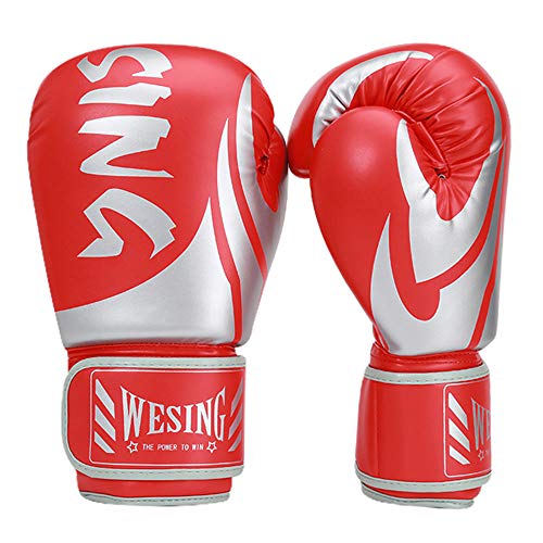 WESING Boxing Gloves for Men 14 Oz MMA Training Sparring Gloves 16 Oz Punch Mitts - color: Red, size: 10 Oz