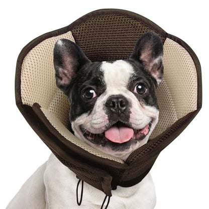 AOFITEE Medium Dog Cone Soft Dog Cone Collar to Stop Licking, Brown M - color: Brown, size: Medium