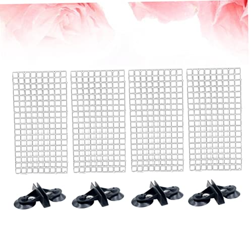 ORFOFE Aquarium Isolation Panel Transparent Spliced Lattice Plates Random Color Suction Cups Easy to Install Divider for Fish Breeding and Separation - color: White