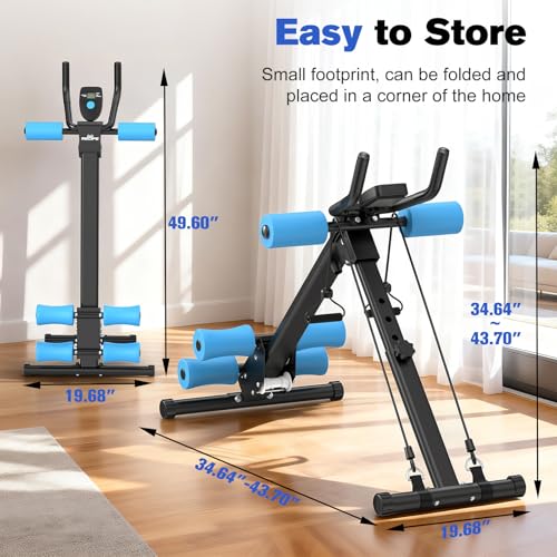 RELIFE REBUILD YOUR LIFE AB Workout Machine Adjustable Ab Trainer Machine - color: Blue