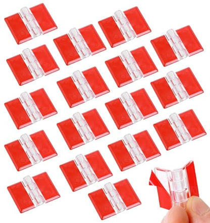 18 Pcs 35x25 mm Clear Acrylic Hinges Self-Adhesive Mini Invisible Plastic Hinges, No-Drill Folding Small Hinge for Glass, Crafts, Aquarium Lid, Cabinet, Furniture & Display Stand Trendy DIY Hardware