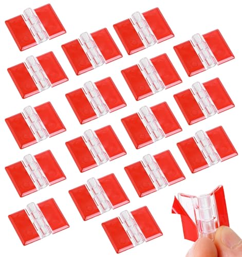18 Pcs 35x25 mm Clear Acrylic Hinges Self-Adhesive Mini Invisible Plastic Hinges, No-Drill Folding Small Hinge for Glass, Crafts, Aquarium Lid, Cabinet, Furniture & Display Stand Trendy DIY Hardware
