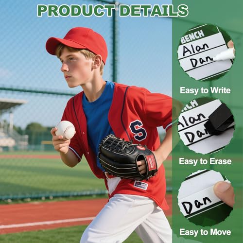 Magnetic Baseball Lineup Board for Dugout, Dry Erase Coach Lineup Board - style: Baseball Board