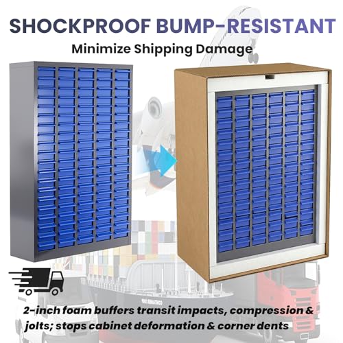 100-Drawer Nut and Bolt Organizer, Parts Cabinet No ssembly, with Labels & Adjustable Dividers, ABS Drawers, 920LBS, Alloy Steel Frame for Workshop Garage - size: 100-Drawer