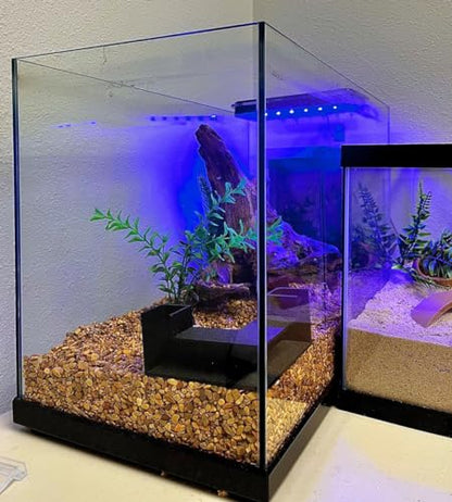 Aquarium Underground Tunnel | Fish & Shrimp Hideout for Aquariums | Unique Underground Viewing Tunnel | Made in USA (Corner Tunnel, Black)