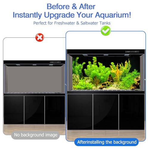 Aquarium Background & Fish Tank Background – Ultra HD Static Cling, Tape-Free, Vibrant Underwater Scene for Stunning Aquarium Decorations 17.7 X 47.2 Inches