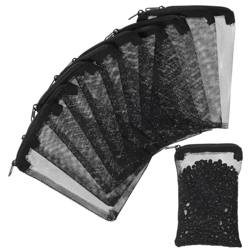 10 pcs Aquarium Media Bag with Zipper, Reusable Fine Mesh Bag for Aquarium Filter Media, 5.9" x 3.9"