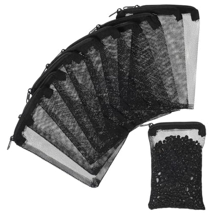 10 pcs Aquarium Media Bag with Zipper, Reusable Fine Mesh Bag for Aquarium Filter Media, 5.9" x 3.9"