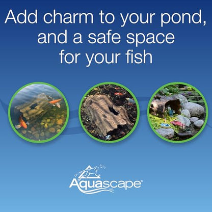 Aquascape Faux Log Fish Cave for Pond, Koi Predator Control | 78324 - size: 19-inch L x 12-inch W, style: Log