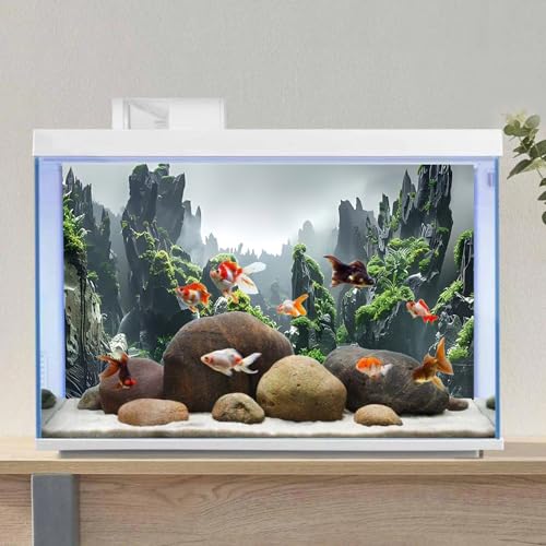 AWERT 48x20 inches Stone Aquarium Background Rock Fish Tank Background Rocky Terrarium Background Polyester Background - size: 48x20in/120x50cm