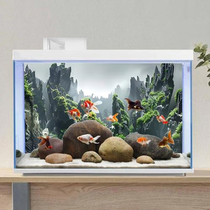 AWERT 48x20 inches Stone Aquarium Background Rock Fish Tank Background Rocky Terrarium Background Polyester Background - size: 48x20in/120x50cm