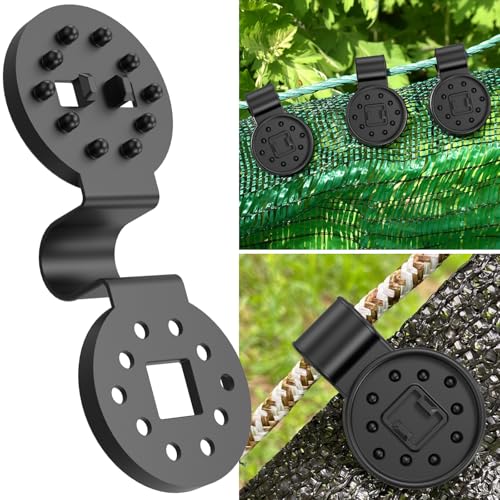 Shade Cloth Clips 100PCS, Heavy Duty Lock Grip Sun Shade Net Clamps, Durable Plastic Awning Clips for Outdoor Gardening Windproof Awning Clamp & Sun Shade Net - color: Black-100pcs