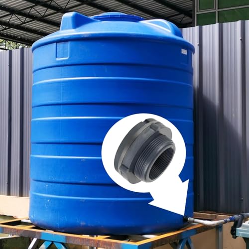 8PCS Bulkhead Fitting 2 inch Double Threaded Bulkhead Water Tank Connector PVC Bulkheads Fitting Threaded Thru-Bulk Pipe Fittings for Rain Barrels, Aquariums, Ponds, Water Tanks