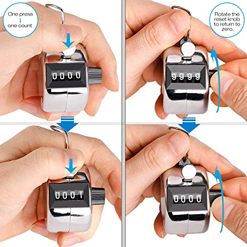 2PCS SET Portable 4 Digit HandHeld Number Click Golf Counter Tally Recorder
