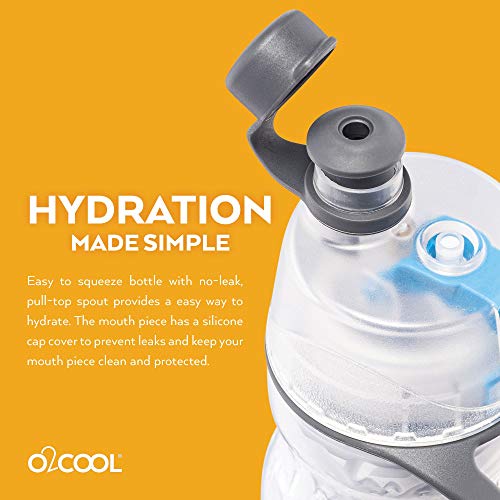 O2COOL Mist N Sip 20 oz Misting Sports Water Bottle 2-Pack Ombre