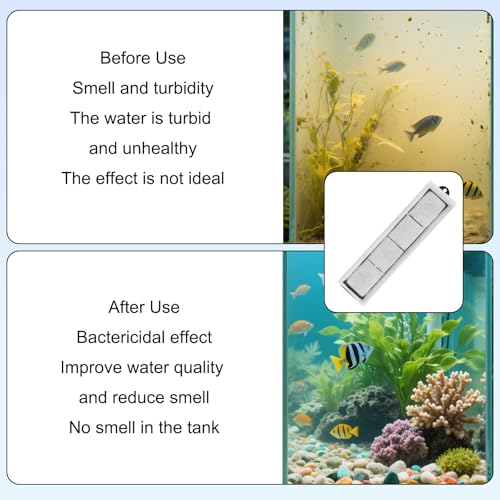 lasuroa 6pcs Filter Cartridge Replacement, 8x2 Inch Fish Tank Accessories Filter Cartridge Replacement Parts for Desktop Aquariums Small Fish Tank Filters