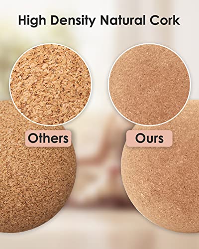 KITWILD Cork Massage Ball Set, High Density Fine Particles Massage Ball for Deep Tissue Muscle Massage, Myofascial Release, and Yoga Therapy, 2.5''+2.5''+3.15'' Lightweight Lacrosse Massage Balls | High Density Fine Particles, Deep Tissue Muscle Massage,