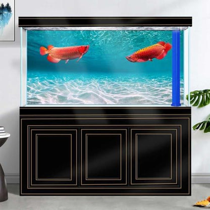 48X18IN Natural Undersea Aquarium Background, Undersea Beach Fish Tank Background, with 8 EVA Double-Sided Tape - color: Sea, size: 48X18in/120X45cm