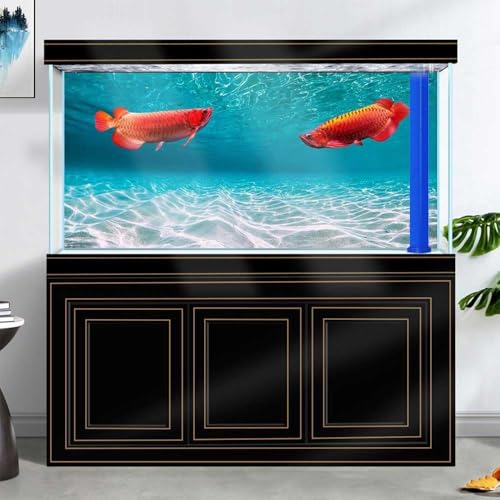60X24IN Natural Undersea Aquarium Background, Undersea Beach Fish Tank Background, with 8 EVA Double-Sided Tape - color: Sea, size: 60X24in/150X60cm