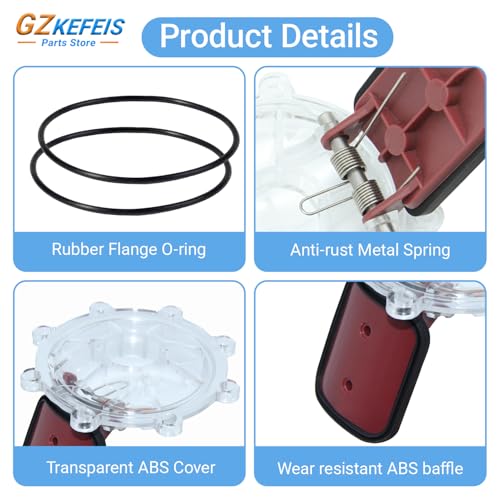 7056 Check Valve Cover with Flapper Assembly Kit Compatible with Zodiac Jandy Spring Check Valve Replacement, 2 Pack, Fits 7235 7305 7511 7512 Models, Clear Lid Spring Pin O-Ring Included