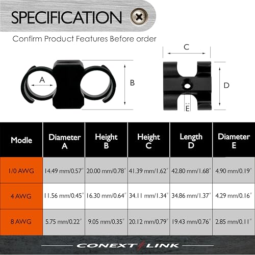 CCD8-4 Dual Cable Clip Clamp Fastening Wire Management 4 Pack (Dual 8 Gauge) - size: Dual 8 Gauge