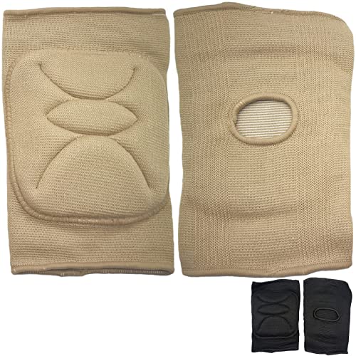 DANCEYOU Dance Knee Pads Thick Soft Sponge Volleyball Knee Brace for Big Kid Teen Adults Workout Knee Protector Football Pole Dance Yoga Tennis Running