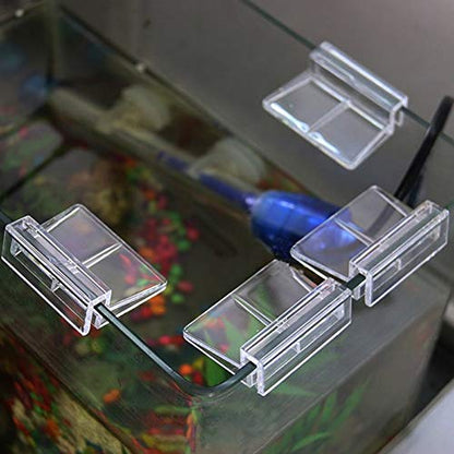 lasenersm 6 Pieces 8mm Acrylic Aquarium Cover Clip Aquarium Fish Tank Glass Cover Clip Support Holder Clear Universal Lid Clips for Rimless Aquariums