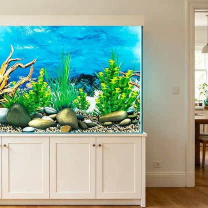 Double Sided Fish Tank Background 12 x 20 Inches for Fish Tanks Aquarium Backgrounds Decorative Poster Paper Sticker Waterproof Fish Tank Wallpaper (Conch Coral B)