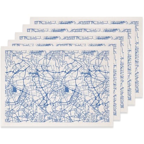 SUPERDANT 5 Sheets City Map Underglaze Transfer Paper Urban Cartography Ceramic Decals for Pottery Porcelain Cups Plates Vases Clay Fire-On Bowls Beginner Friendly Extra Large - style: City Map