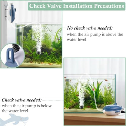 Dirvin 2W Silent Aquarium Air Pump -45GPH Small Fish Tank Bubbler, Adjustable Aquarium Aerator with Accessories for 5-20 Gallon Fish Tank - style: 1 Outlet-2W