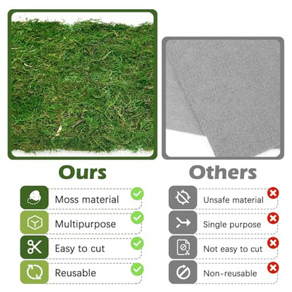 2 PCS Reptile Carpet Cuttable Terrarium Mat Artificial Moss Reptile Liner Green Substrate Flooring Bearded Dragon Tank Accessories for Leopard Gecko Lizard Snake Tortoise (11.81" x 23.62")