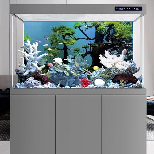 AWERT 24x12 inches Undersea Tree Aquarium Background Ocean Floor Aquarium Background Polyester Underwater Stone Fish Tank Background - size: 24x12in/60x30cm