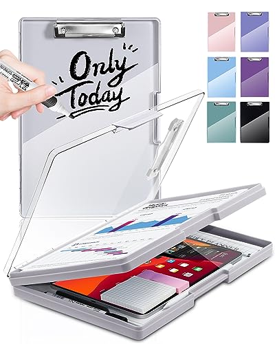 Clipboard with Storage, Nurse Dry Erase Clip Board, 8.5x11, Lvory - color: Lvory