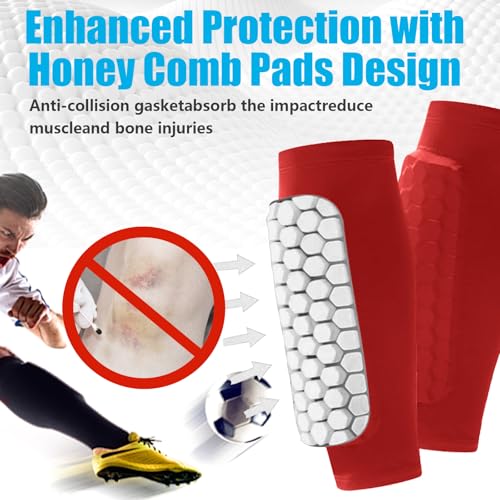 BIRDDIE Soccer Shin Guards Shin Pads for Kids Youth Adult - color: Red, size: X-Small