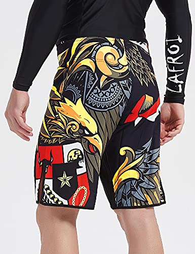 LAFROI Mens MMA Cross Training Boxing Shorts Trunks Fight Wear with Drawstring and Pocket-QJK01 - color: La Royal, size: X-Large