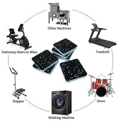 Luwint Treadmill Mat Pads, Rubber Foam Padding, Sound Isolation, Anti Vibration, Shock Absorbing, Noise Reduction Floor Protection Sheets for Treadmill, Washer Machine, Exercise Equipment - color: 6 Pcs