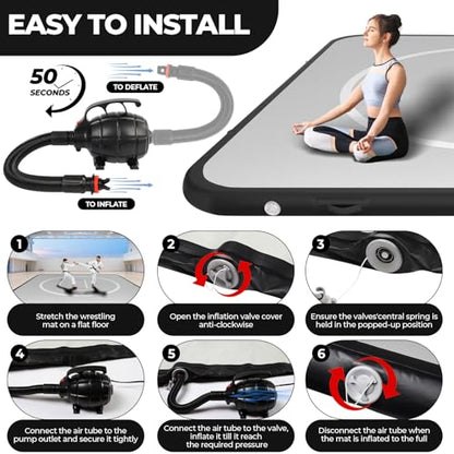 FAHKNS Inflatable Wrestling Mat for Home, 10x10FT 4" Thick Jiu Jitsu Mats