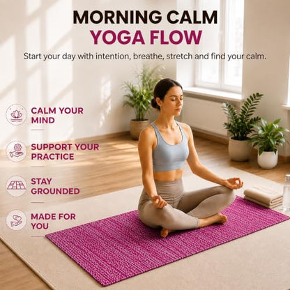 LFH Home Handmade Cotton Yoga Mat Cotton Rug picnic mat For Exercise, Workout, Fitness - Perfect Heavy Quality Eco Friendly Natural Cotton Woven Reversible Yoga Mats for Men & Women - 72x26 Inch. - color: Magenta