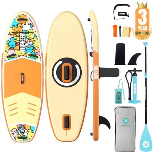 Niphean 10' Inflatable Paddle Board, Ultra-Light SUP for Beginners - color: Yellow