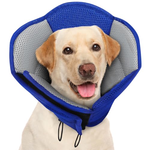 AOFITEE Dog Cone Adjustable Large Cone for Dogs After Surgery, Blue L - color: Blue, size: Large