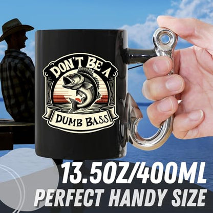 Onebttl Fishing Gifts for Men, Funny Coffee Mug for Fisherman, Dad, Grandpa for Christmas, Father's Day, 13.5oz/400ml