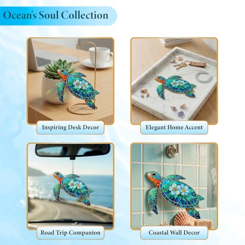Sea Turtle Gifts for Women, Inspirational Turtle Suncatcher Window Hanging, Healing Gift, Sun Catcher for Windows - color: Sea Turtle Gifts
