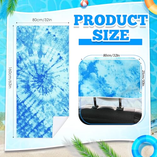 Hahafelt 2 Pack Car Seat Towel Cover with Storage Bag, Blue Tie Dye - style: Blue Tie Dye