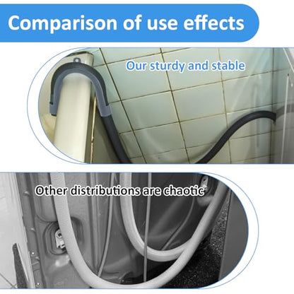 2Pack U-Shaped Washing Machine Drain Hose Holder Hook, U-Shaped Drain Clamp, U-Bend Hose Holder Hook for Laundry Tub Fits 1-1/4" Pipe Secure Holders for Laundry Room Organization