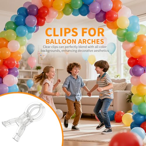 10 Pack Balloon Arch Clips, Large Clear Spring Clamps for Backdrop, 3.5'' Plastic Clips Supplies for Birthday Decoration Accessories Beach Towels Crafts Swimming Pool Photography Studios